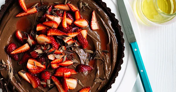 Curtis Stone's Dark Chocolate and Strawberry Tart