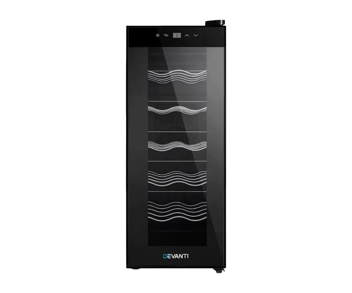 The Devanti 12 bottle thermoelectric wine cooler.