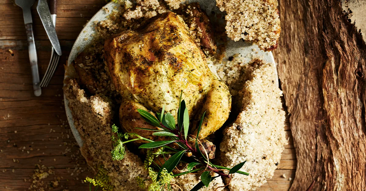 Salt-Baked Chicken with Native Australian Ingredients
