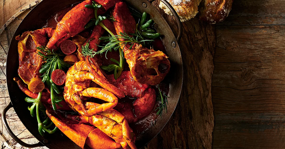 Blood lime and chilli mud crab | Gourmet Traveller
