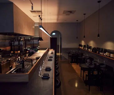 The dining room and bar at Muni in Willunga, South Australia.