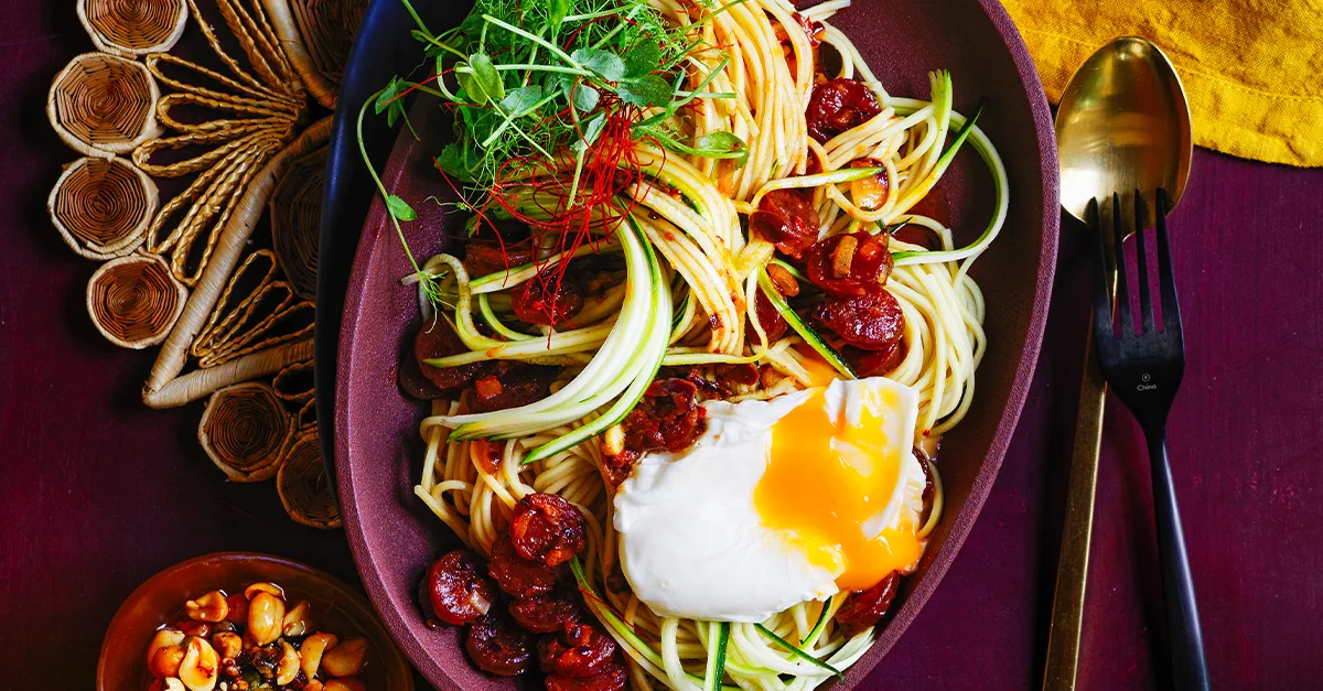 Chilli and Soy Butter Noodles with Poached Egg Recipe