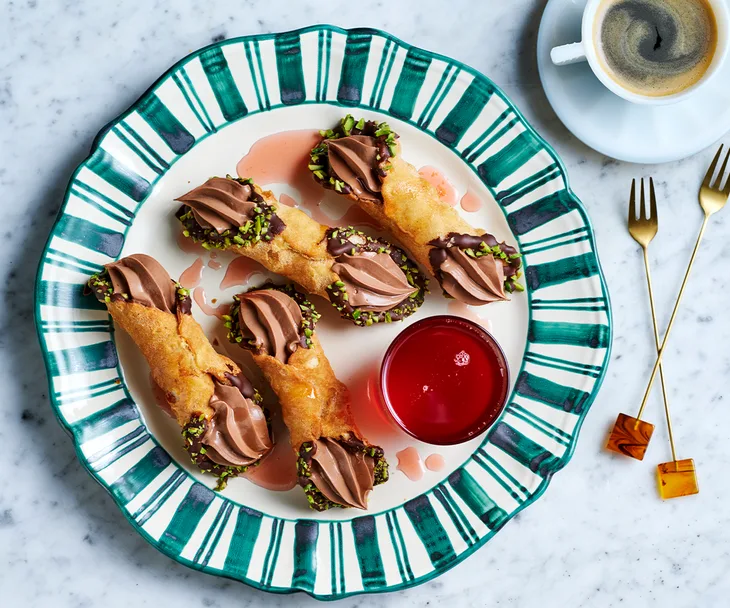 Chocolate Negroni cannoli.