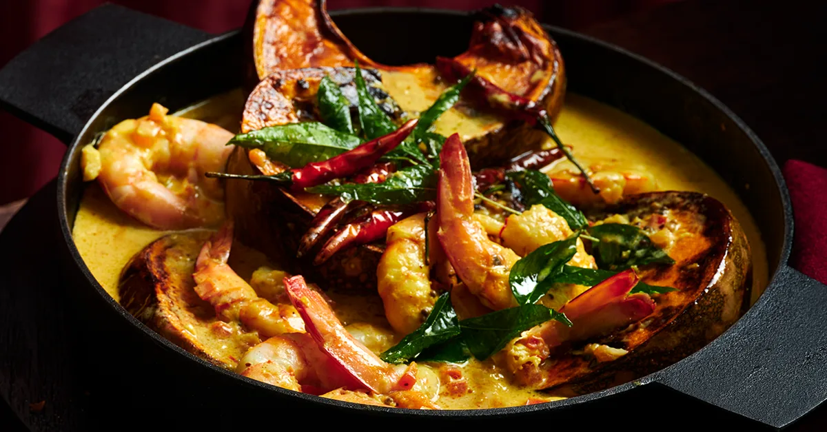 Saffron and coconut prawns recipe | Gourmet Traveller