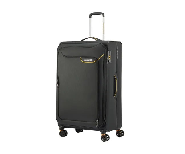 American Tourister soft-shell suitcase.