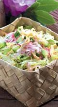Crunchy salad with lime and chilli dressing