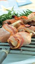 Basil and bacon wrapped cutlets