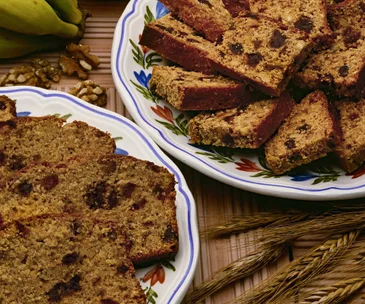 slices of banana orange date health loaf