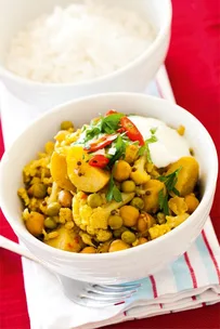 Cauliflower, chickpea and potato curry