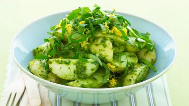 Lemon, garlic and chilli potato salad