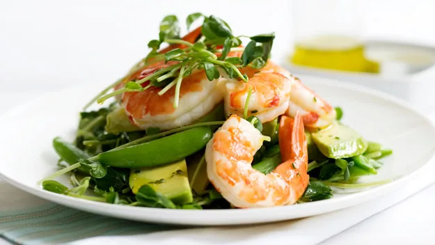 Snow pea, prawn & avocado salad