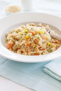 Salmon, lemon and dill risotto