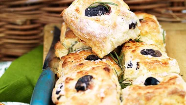 Olive and rosemary quickbread