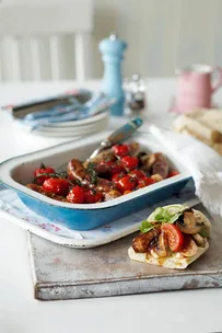 Balsamic roasted sausages