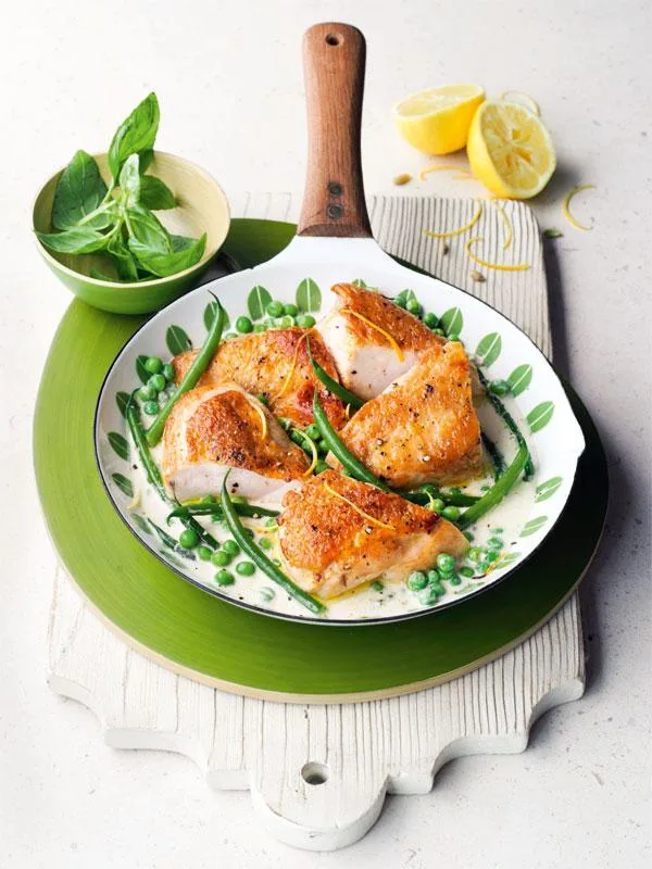 Chicken with wine and cream