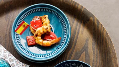 Garlic and paprika char-grilled prawns