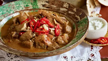 Rogan josh with raita