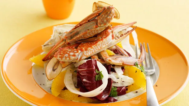Crab with fennel salad