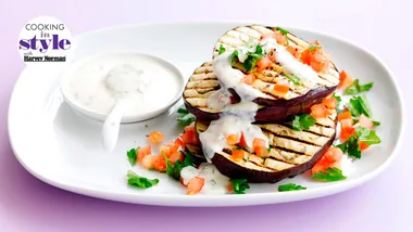 Eggplant, tomato and parsley salad