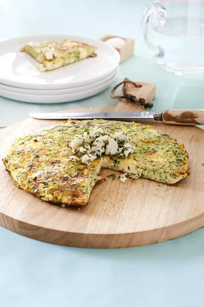 Courgette and feta frittata