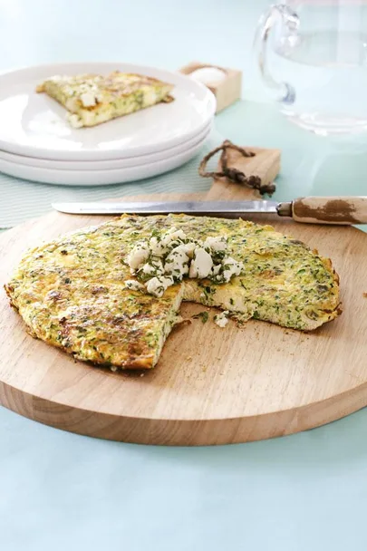 Courgette and feta frittata