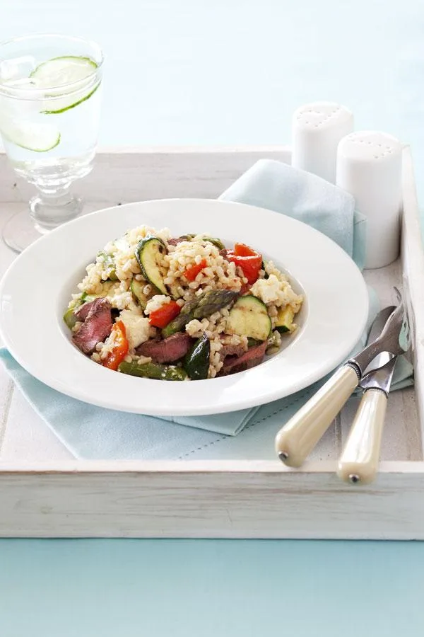 Lamb & brown rice salad