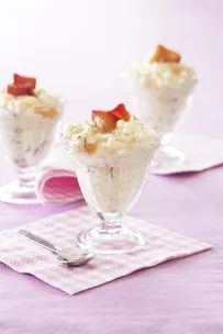 Rhubarb, orange & almond rice pudding recipe