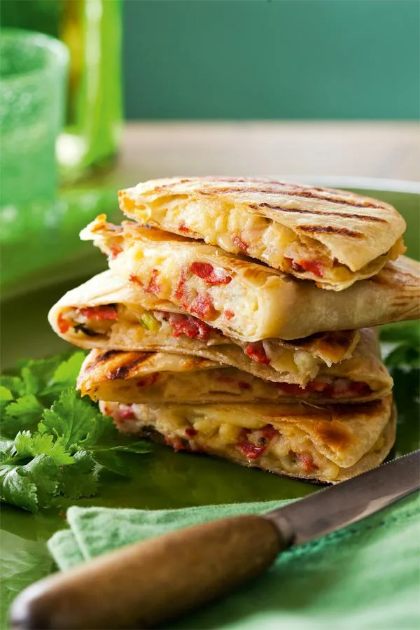 Quesadillas with chorizo and cheese