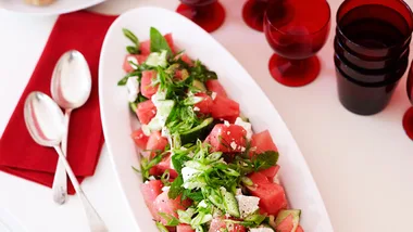 Watermelon and fetta salad