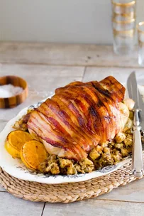 Smoked bacon roast chicken