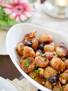 Roasted potatoes, baby beets and feta