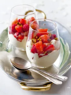 Lychee and berry fruit salad