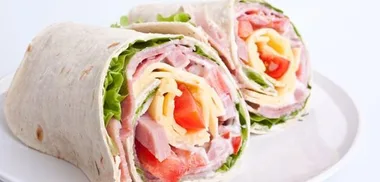 Ham and cheese spiral wraps