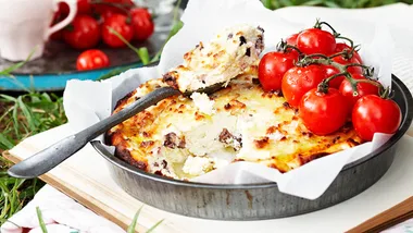Baked ricotta with olives
