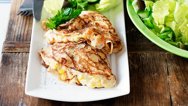 Tuna mornay crepes