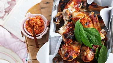 Lemon chicken drumsticks with citrus chilli salt