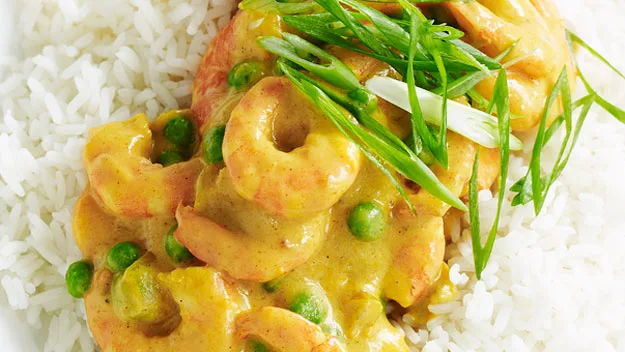 Curried prawns