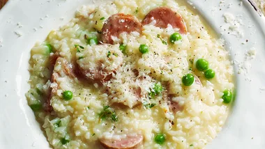 Pork and fennel sausage risotto