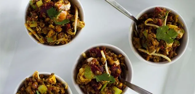 Roasted beetroot, feta and lentil salad