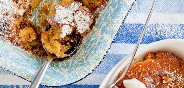 Ricotta and raisin pudding