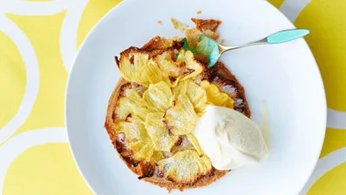 Macadamia fillo tarts with caramelised pineapple