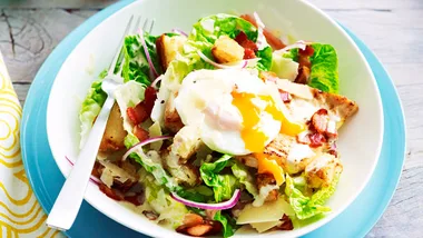 Warm chicken caesar salad