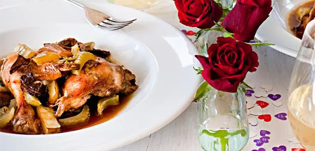 Chicken, celery, porcini and potato