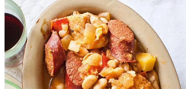 Sausage and bean hotpot
