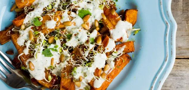 Roasted carrot & pumpkin with tahini-yoghurt dressing