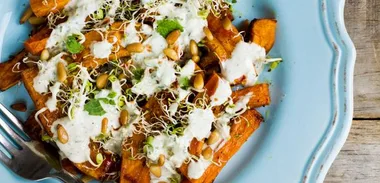 Roasted carrot & pumpkin with tahini-yoghurt dressing