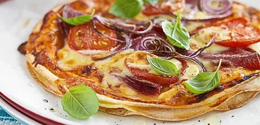 Cheesy stacked pizza