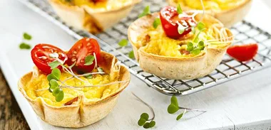 Little ham and cheese wrap tarts