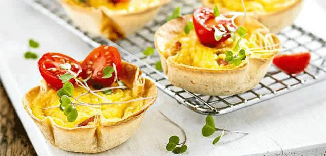 Little ham and cheese wrap tarts
