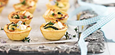 Zucchini, bacon and feta tartlets